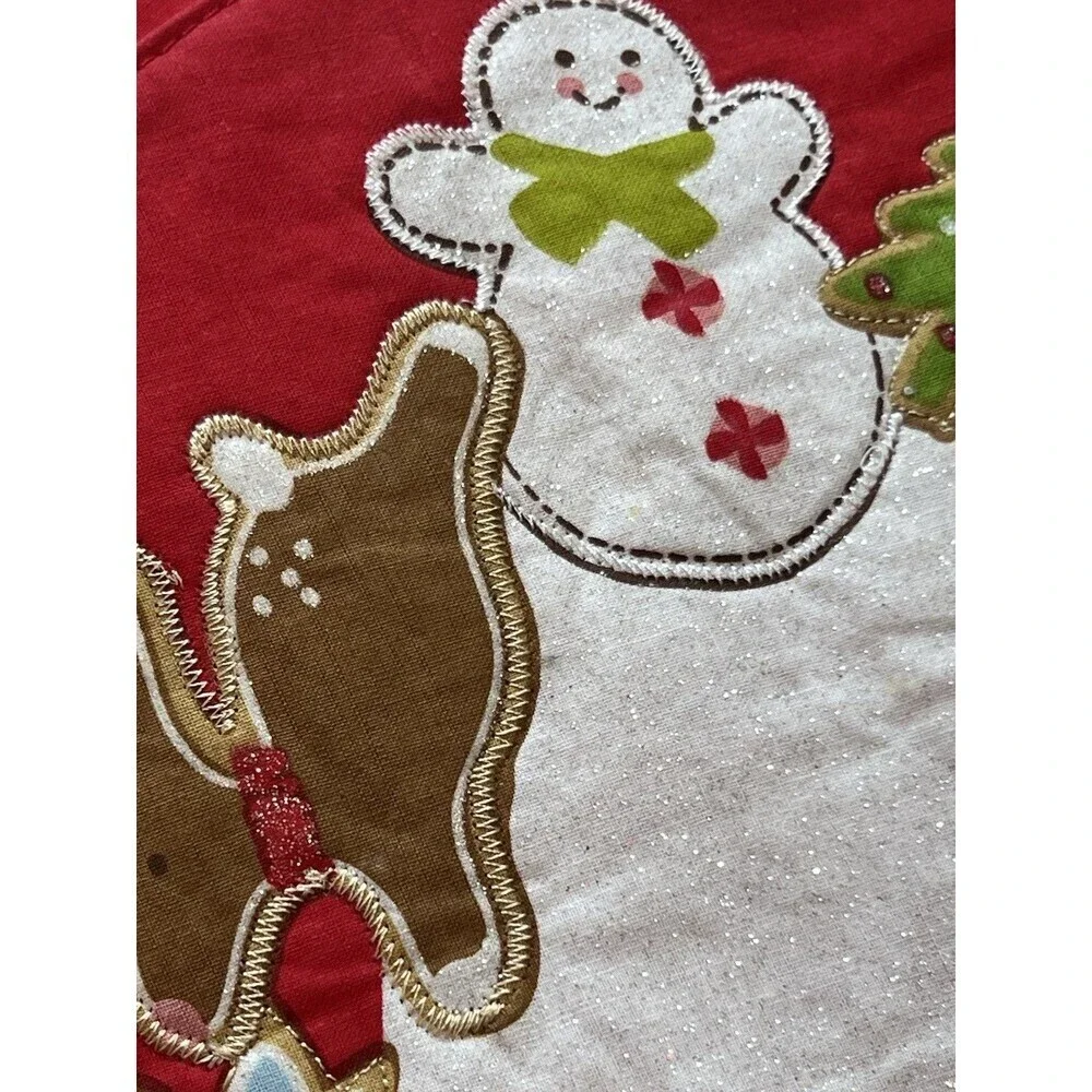Set of 4 St Nicholas Square Christmas GINGERBREAD Oval Placemats 18 x 12 Cotton